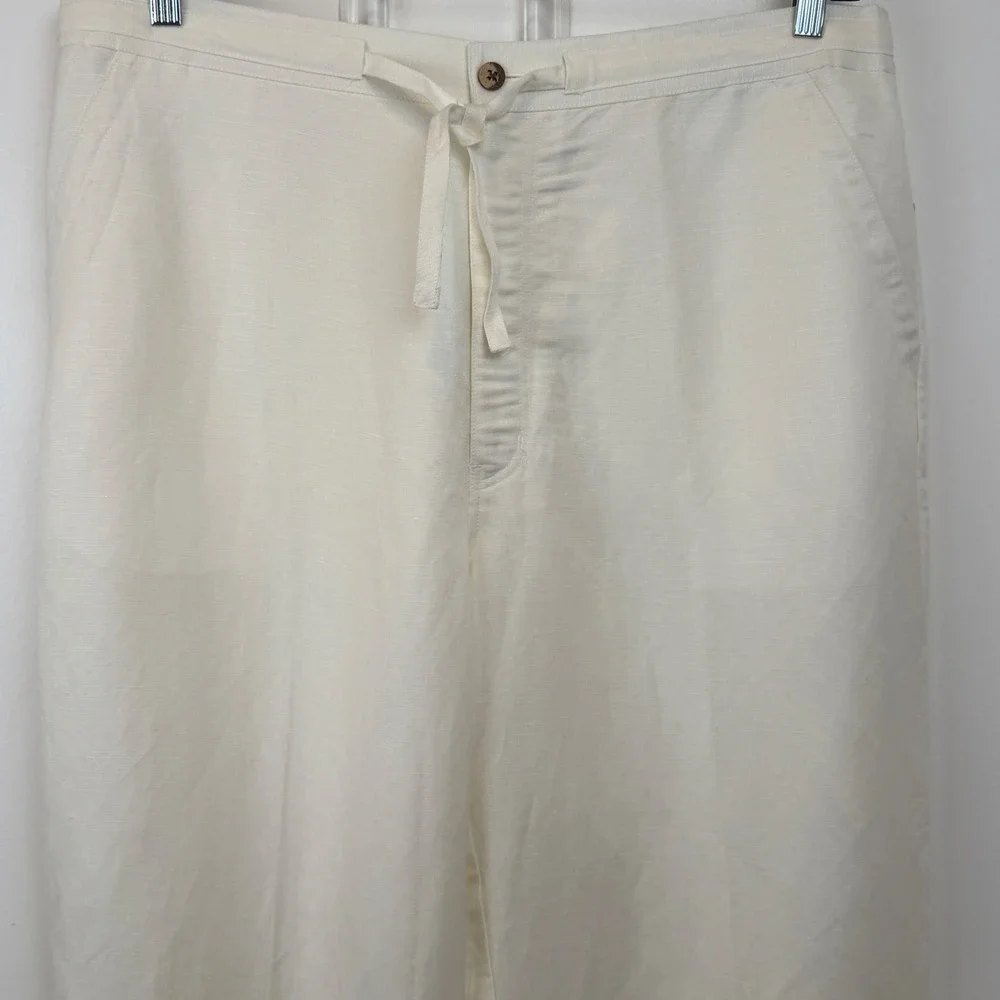 Cubavera Mens Linen Blend Drawstring Pants Bright White XL C2SB0400RN New